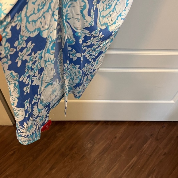 DIANE VON FURSTENBERG Stephen Floral Ruched Jersey Midi Dress womens Sz XS - Picture 9 of 11